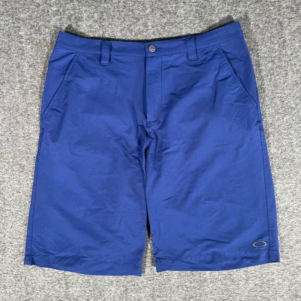 Oakley Take Golf Shorts Mens 36 Blue Flat Front Performance Athletic RN96548